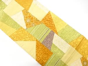 切りばめ　名物裂模様織り出し袋帯